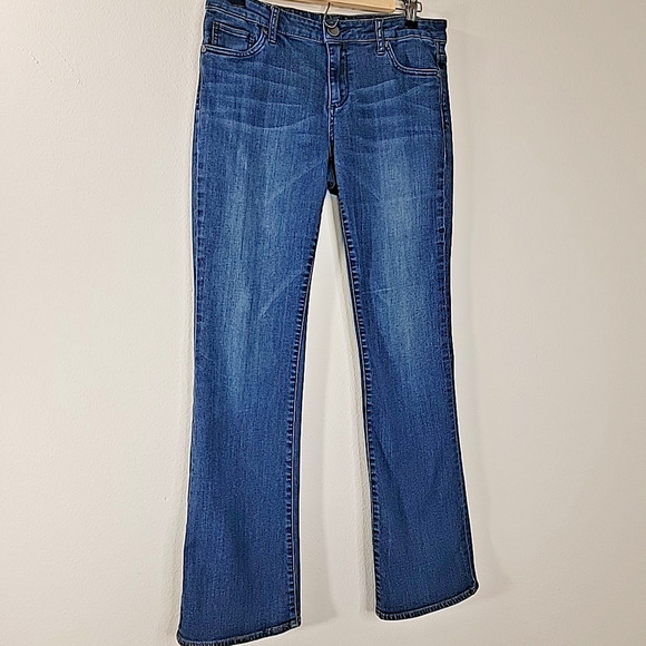 Kut from the Kloth Farrah Baby Bootcut Jeans Women’s Size 10 Blue Stretch Denim - Picture 2 of 8